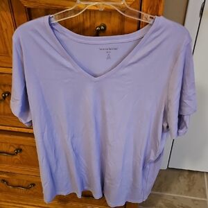 Lavender V-Neck Top Women's PLUS PETITE